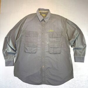 VTG Saf-T-Bak Ducks Unlimited Shirt Green Men XXL Long Sleeve Util Fishin Hunter
